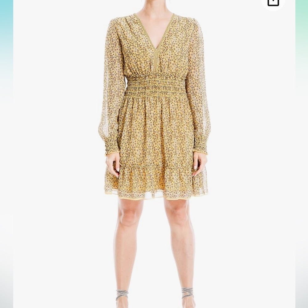 Max Studio Women's V-Neck Smocked Dress